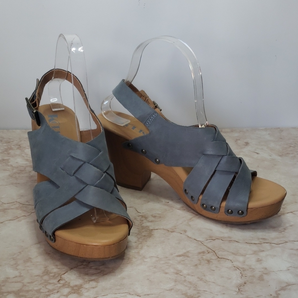 Korks Blue/Gray Women's Platsform Sandals - Picture 1 of 7